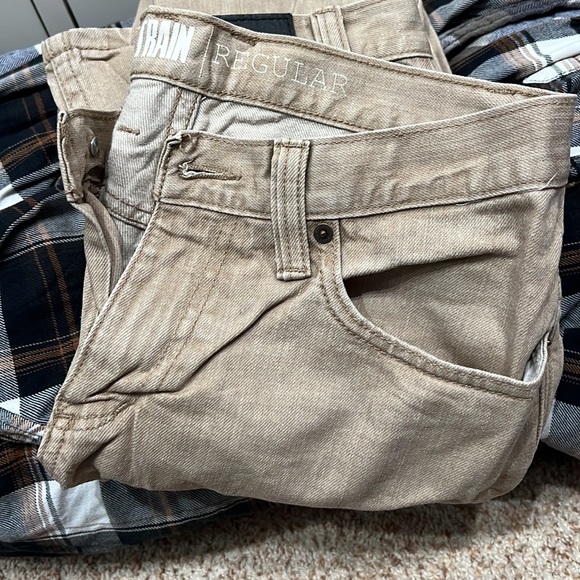 Men’s Free World Night Train Skinny Fit Tan Pants size 30 - Picture 2 of 3